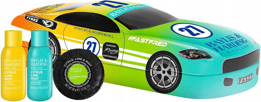 Set Citrus, Lime & Mint Men's Race Car Tin