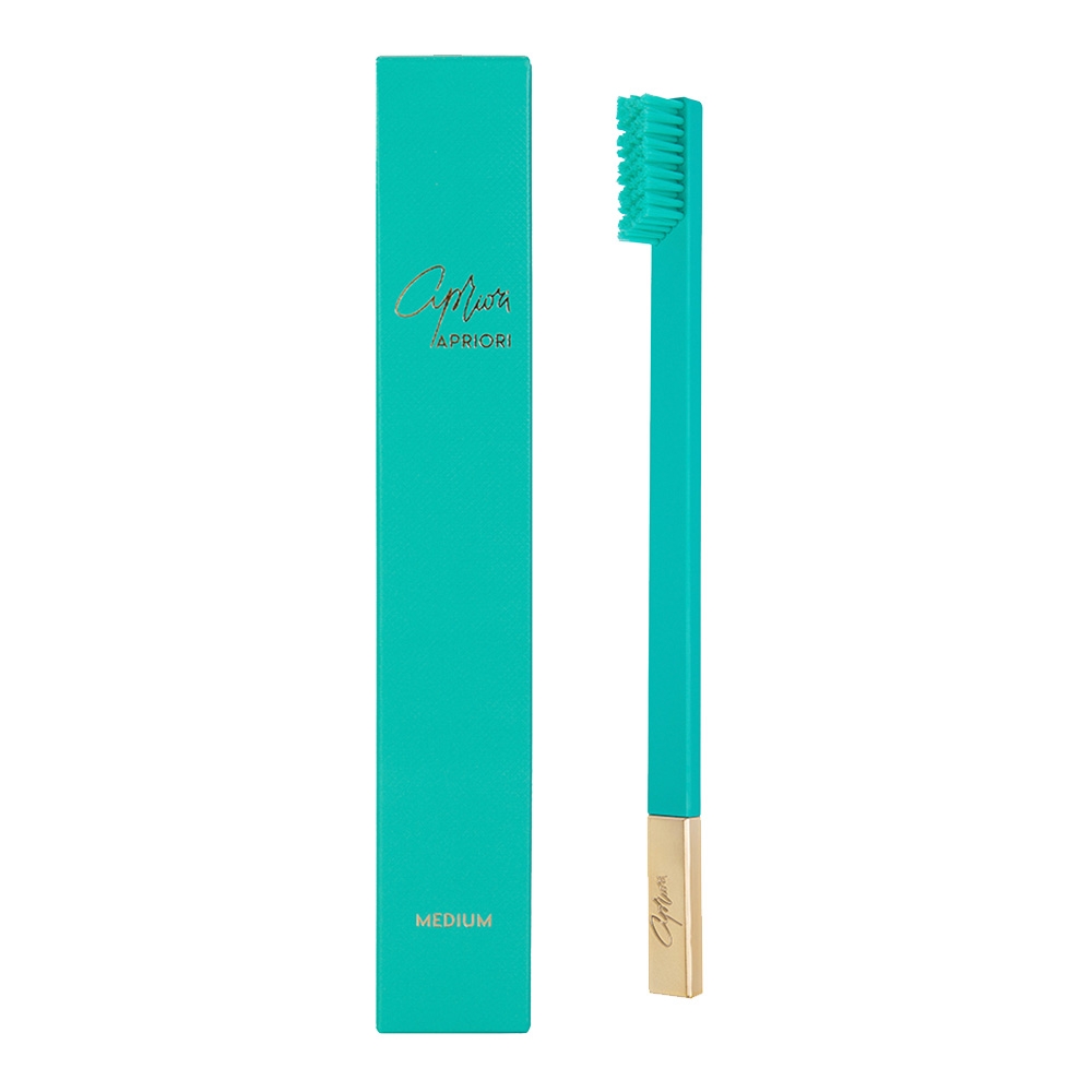 Toothbrush Turquoise Blue Gold Medium 